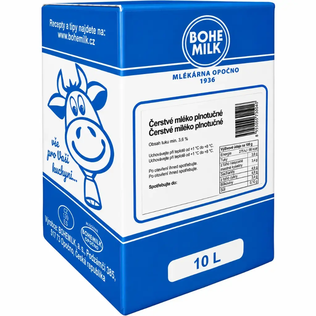 Mlieko trvanlivé plnotučné 3,5% BOHEMILK