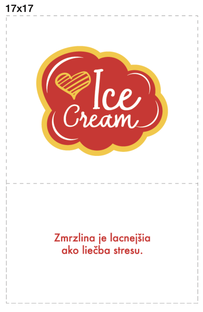 Servítky 17x17 s logom "I love Ice cream"