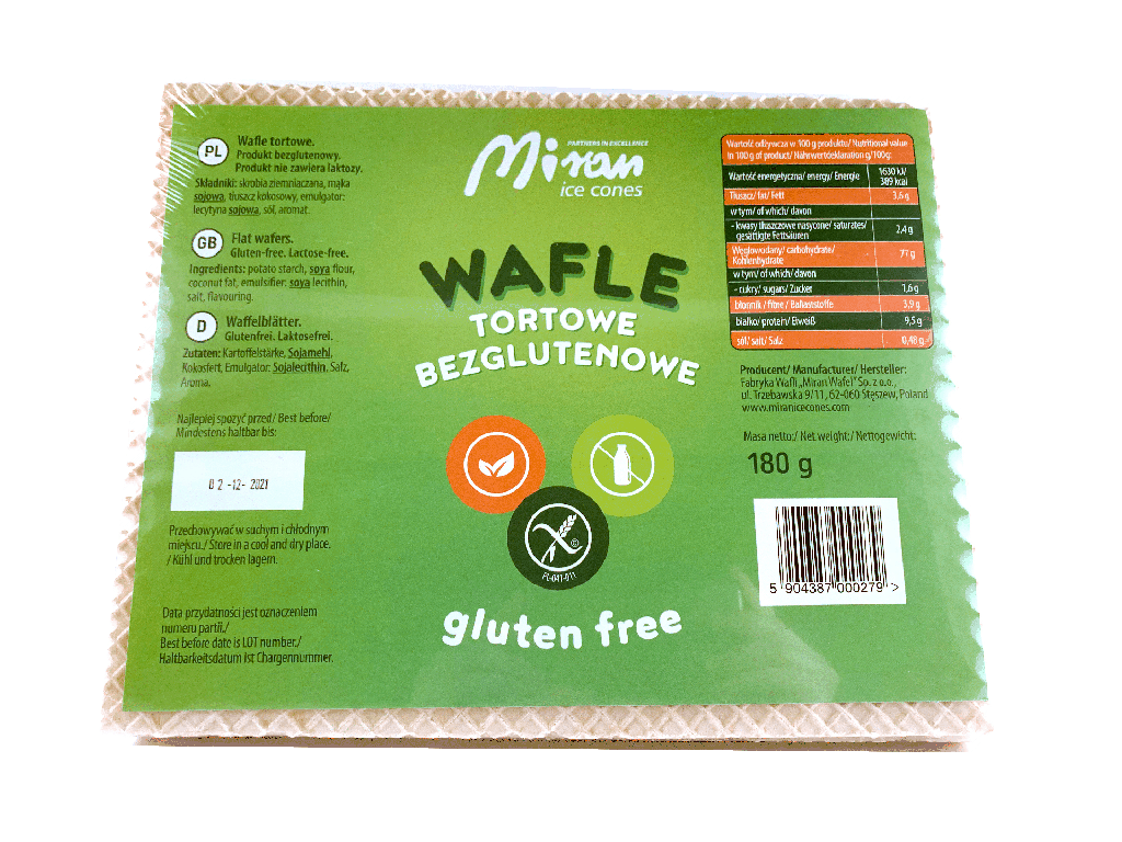 Tortové oblátky - Gluten free 180 g