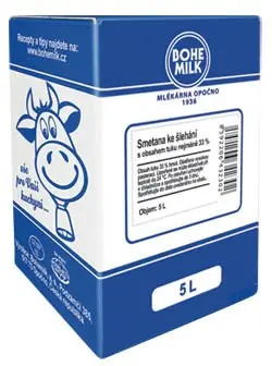 [2228] Smotana na šľahanie 5 l tuk min. 33%